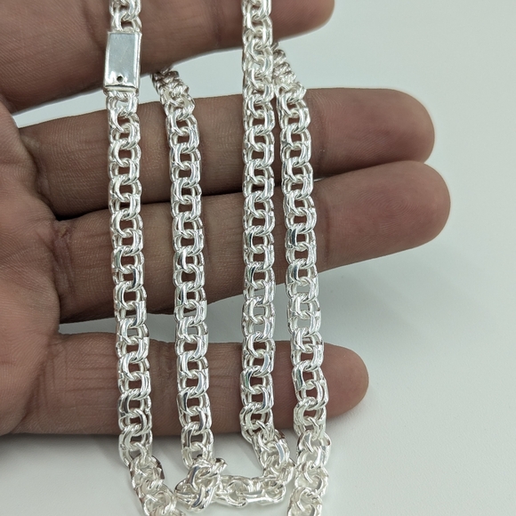 925 Sterling Silver Chino Link Chain 6.1mm 26 Inch
